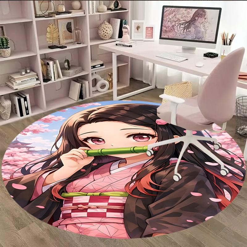 1pc nezouko  Carpet, Round Rug, Comfortable, Suitable for Entryways, Living Rooms, Office, And Bedrooms, Christmas Decoration