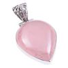 Natural Rose Quartz Gemstone 925 Solid Sterling Silver Gift Pendant 1.50" O3j76