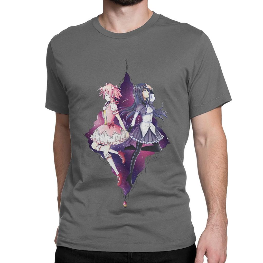 Madoka And Homura Puella Magi Madoka Magica Men Women's T Shirt Anime Humorous Tees T-Shirt 100% Cotton Printed Clothing