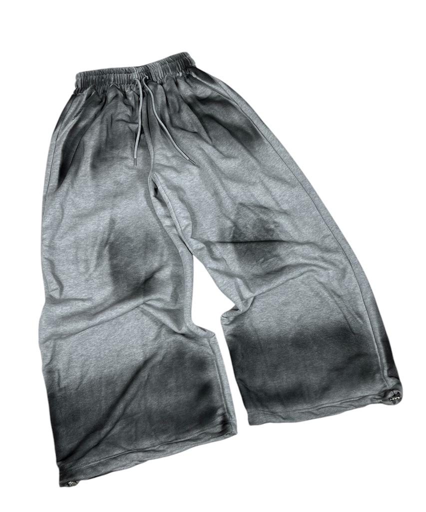 SK8ER ROCK Painting Cross Sweat Wide Pants ((Melange Gray))