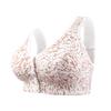 New Soft Cotton Thin Cup Front Buckle Underwear Women's Printed Lines No Steel Ring Vest Type Large Size Bra