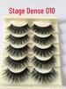 Smokey Makeup Cross Thick False Eyelashes - 5 Pairs, Black, Blue, Purple, Brown, Stage Series