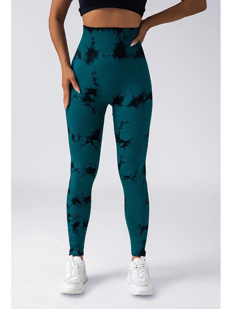 TY Tie-Dye Yoga Leggings: High-Elastic, Hip-Lifting, Tummy-Flattening Fitness Pants for Yoga and Running.