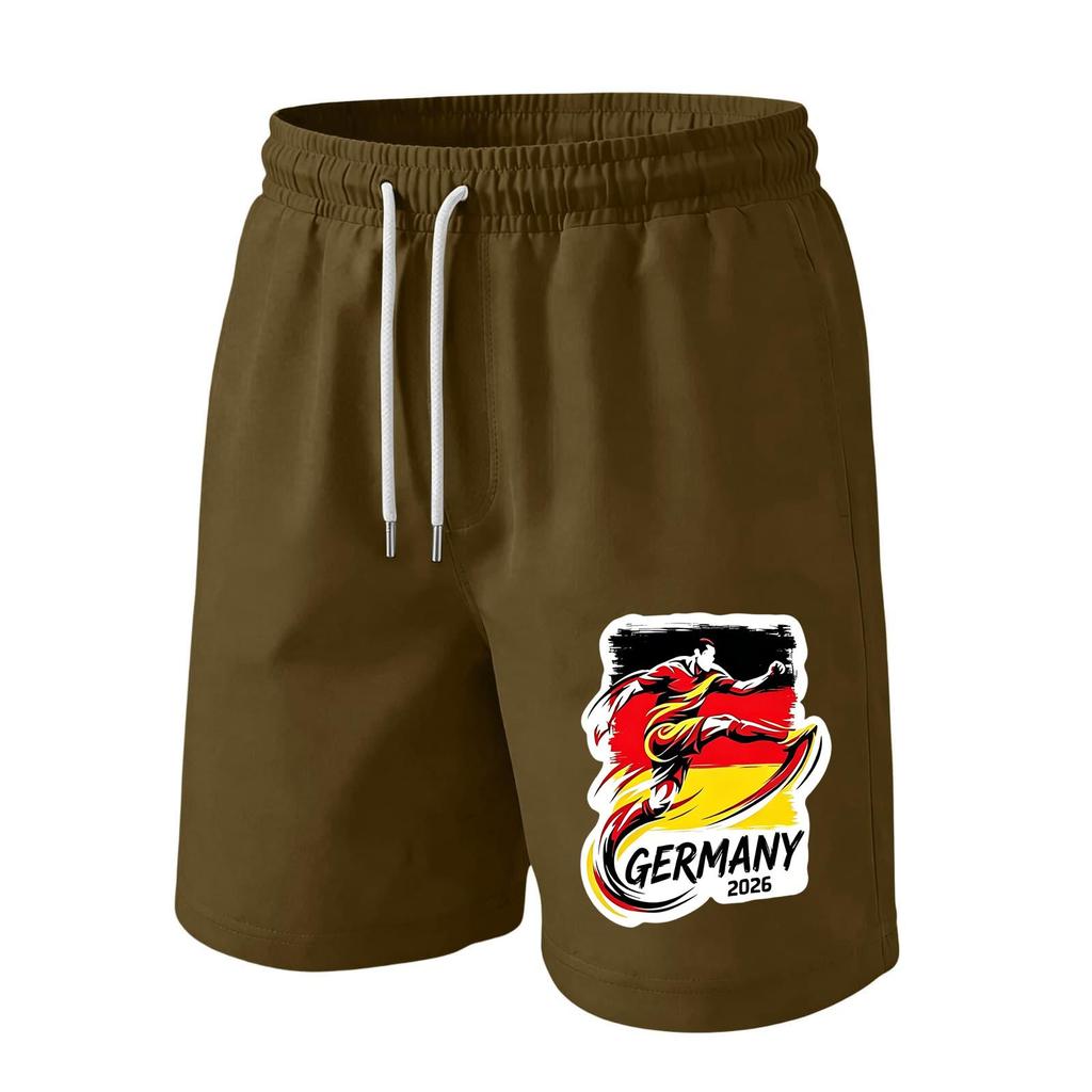 Men’s Casual Drawstring Waist Shorts with Germany 2026 Print Relaxed Fit Lightweight Breathable Athletic Lounge Wear