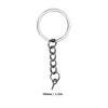 10pcs DIY Key Ring with Chain Portable Metal Key Chain Eye Screw Jewelry Pendant AccessoryGun Black 30mm
