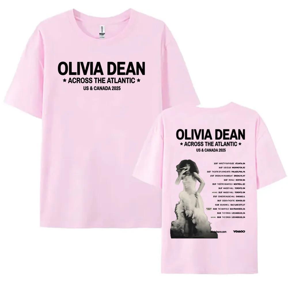 Across The Atlantic US & Canada Tour 2025 T-shirt Olivia Dean Graphic Printing Tshirts  Plus Size Streetwear Cotton Top Hip Hop