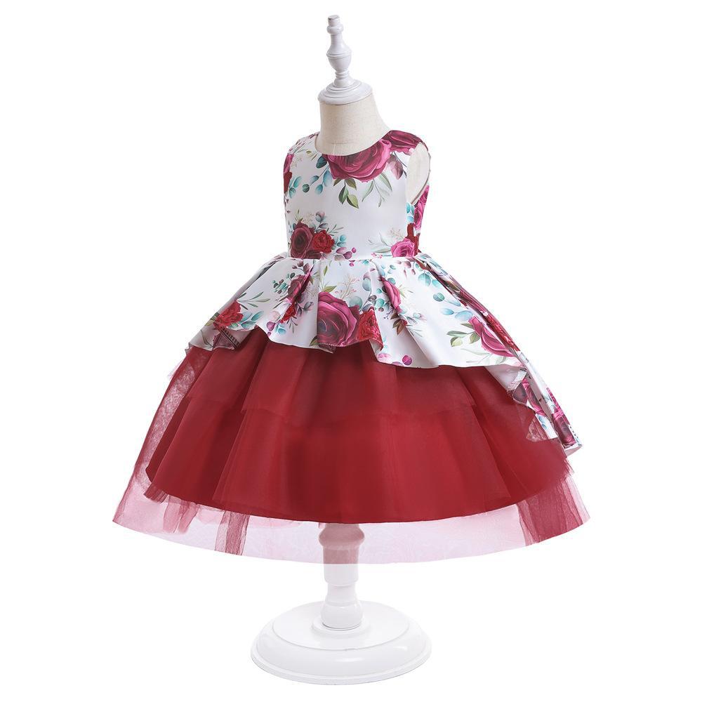 Pegeant Sequined Backless Kids Dresses for Girls Wedding Party Princess Dresses Baby Girls First Communion Layered Tutu Dresses