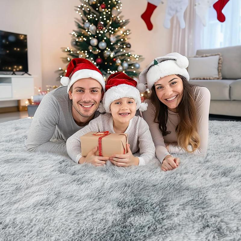 2027 Thick Area Rug Light Grey Fluffy Shag for Bedroom Ultra Soft Plush Fuzzy Washable Carpet for Living Room Dorm Nursery Shaggy Kids Baby Girls Boys