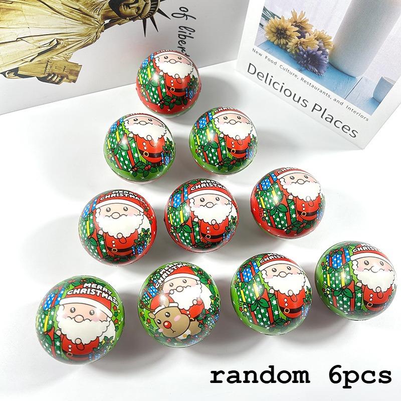 

Набор из 12/6 губчатых мячиков диаметром 6,3 см в виде Санта-Клауса - Креативные, Веселые и Мягкие для Рождественских украшений и Сувениров для вечеринки