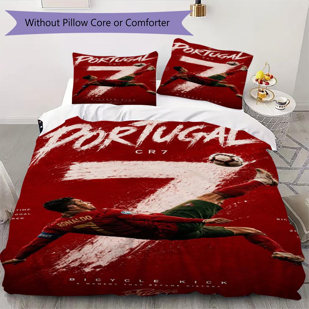 LFC Lourosa 3Pcs Bedding Set Black Yellow Vertical Stripe Lion Badge Print Duvet Cover 2 Pillowcases Football Fan Bedding