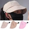 Foldable Sunshade Empty Top Hat Solid Color Mask Hanging Suncreen Peaked Cap Bucket Hat Sun Hat Ponytail Cap Beach