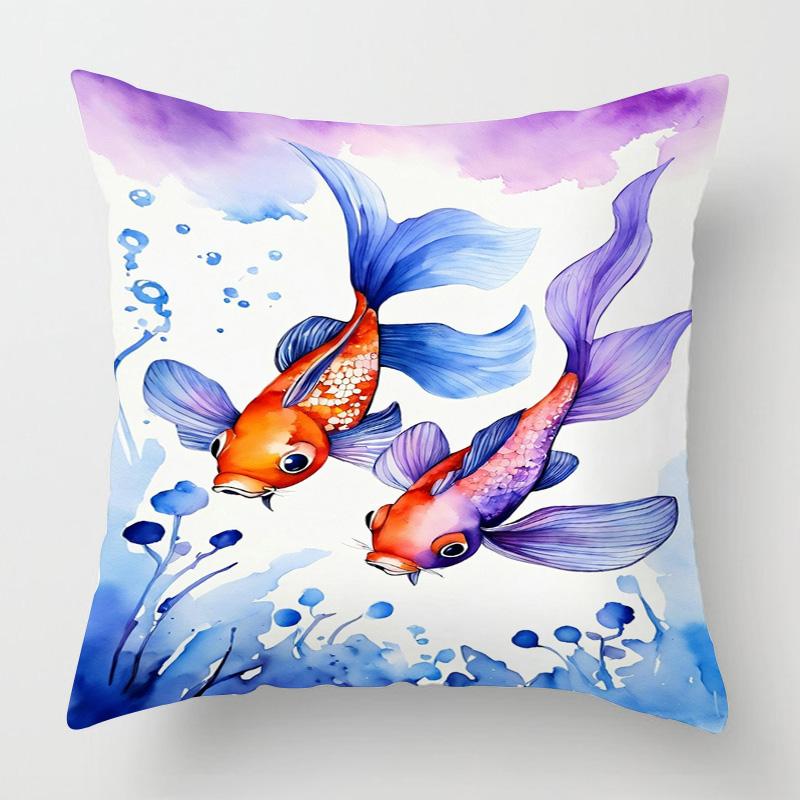 Meereslebewesen Thema Kissenbezug Zuhause Wohnzimmer Sofa Dekorative Kissenhülle 45X 5cm 50X 50cm Maschinenwaschbar Strandstil