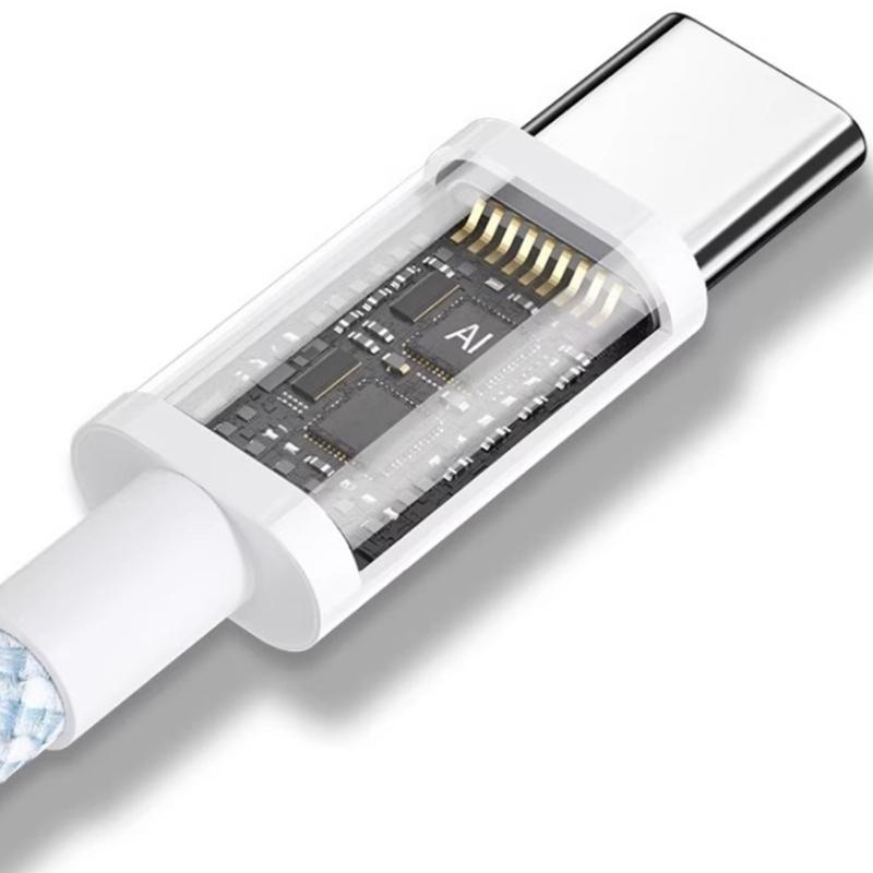 60W Fast Charging Cable Line USB C To USB C Braided Cord High Speed Data Sync Wire Suitable For S23/S22/S21+ Smartphone