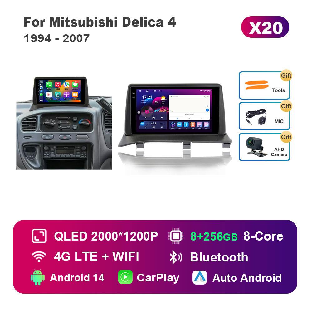 For Mitsubishi Delica 4 1994 - 2007 Car Android 14 Intelligent System DSP Stereo 4G Navi GPS WiFi IPS Touch Screen Bluetooth