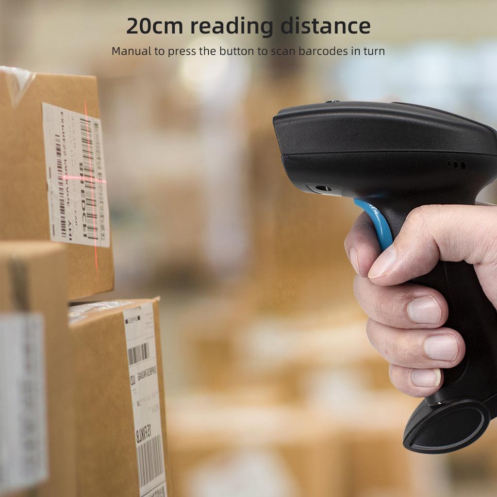 1D 2D Barcode Scanner Handheld USB Wired Bar Code Reader Manual Trigger Auto Continuous Scanning Support Paper Code