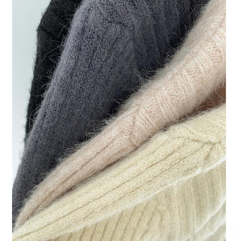 Hirsionsan Pulover cu mânecă lungă, simplu, tricotat, pentru femei, toamnă, elegantă, la modă, pulover de bază, pentru femei, ocazional, cu gât roscat, pulover moi, solid