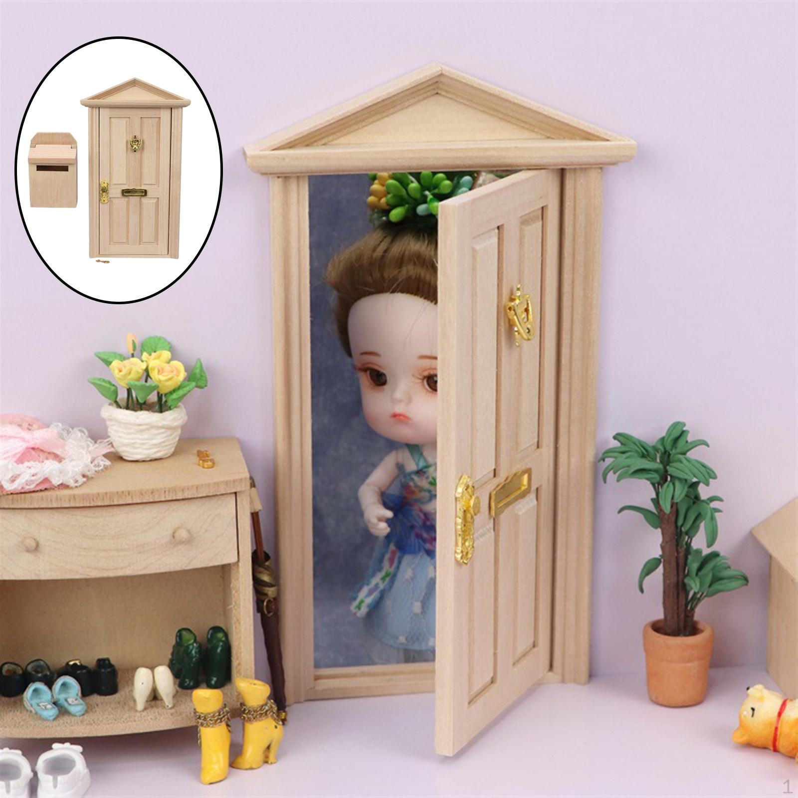 

/12 Игрушечный кукольный домик, дверь, почтовый ящик, мебель, модель, набор, игрушки, кукольный декор, детские игрушки wood color