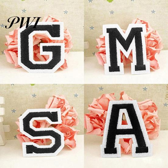 Cloth Letter A-Z Embroidered Motif Applique Iron On Patch Sew Clothing DIY Sticker