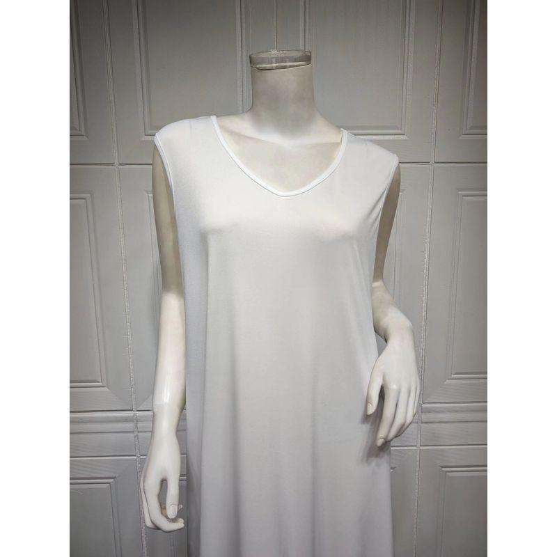 

New Arrival Pure Color Loose Plaid Inner Female Dress Solid Color Loose Fitting Dress V Neck Dress L