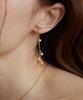 Merrymotive Drop Pearl Chain Gold Earring
