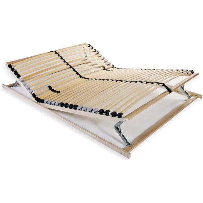 VidaXL Sommier à lattes avec 28 lattes 7 zones 140 x 200 cm