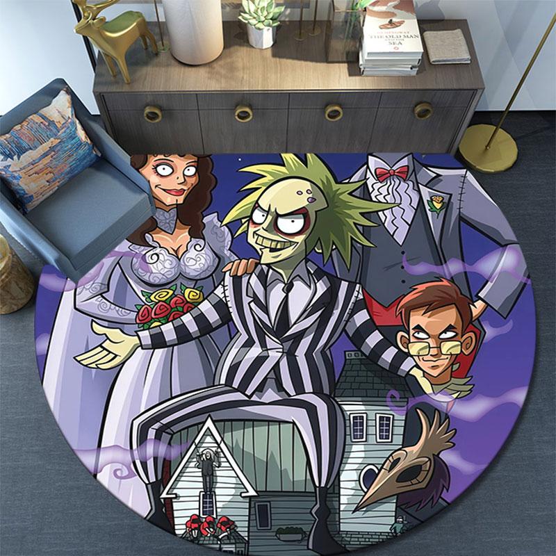 Beetlejuice2,Round Area Rug,Carpet Rug for Living Room Bedroom Sofa Playroom Decor,Non-slip Floor Mat