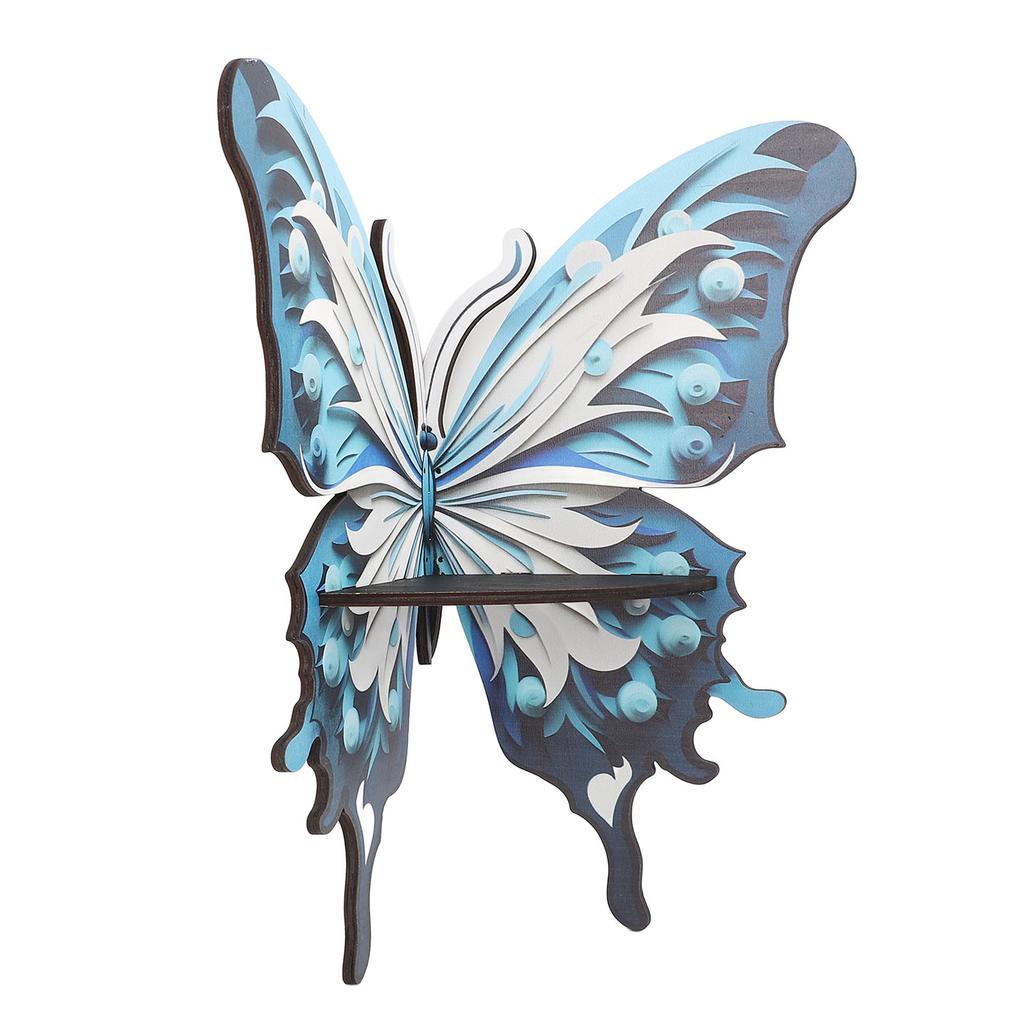 Butterfly Corner Shelf Aesthetic Display Multifunctional Wooden Butterfly Storage Mounted Shelf for