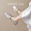 Silver Single Shoes New Spring and Summer French Mary Jane Flat Bottom Light Mouth Square Head Small Leather Shoes