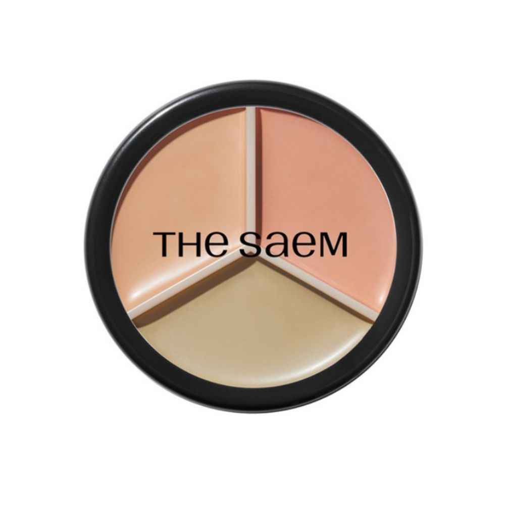 the SAEM Cover Perfection Triple Pot Concealer 13.5g - 01 Correct Beige