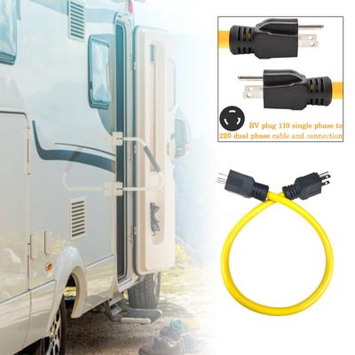 Generator-Adapterkabel NEMA 5-15P auf 5-15P für Transferschalter, Verlängerungskabel-Adapter, 3-poliger Stecker, 12AWG, 125 V, US-Stecker