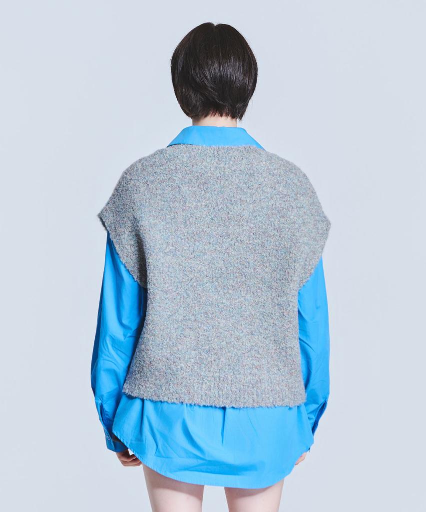 TEN PAST SEVEN Crop Knit Vest - Gray