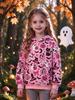 Girl Clothes Halloween Hoodies Purple Ghost Pumpkin Bat 3D Full Print Long Sleeve Pullover Autumn Casual Sweatshirt for Children