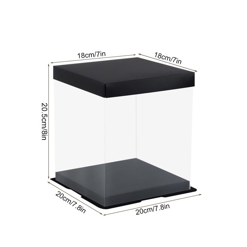 

Большая прозрачная подарочная коробка для торта 20/28 см ПВХ прозрачная роза медведь упаковочная коробка для дня рождения вечеринки свадьбы торта десерта подарка украшения as picture