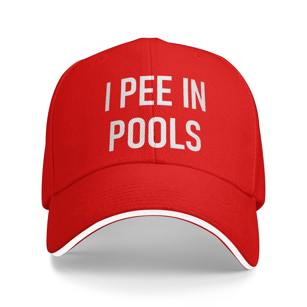 I Pee In Pools Funny Vacation Sun Baseball Cap Summer Fitted Retro Trucker Hat For Couple Women Outdoor Sports Baseball Caps