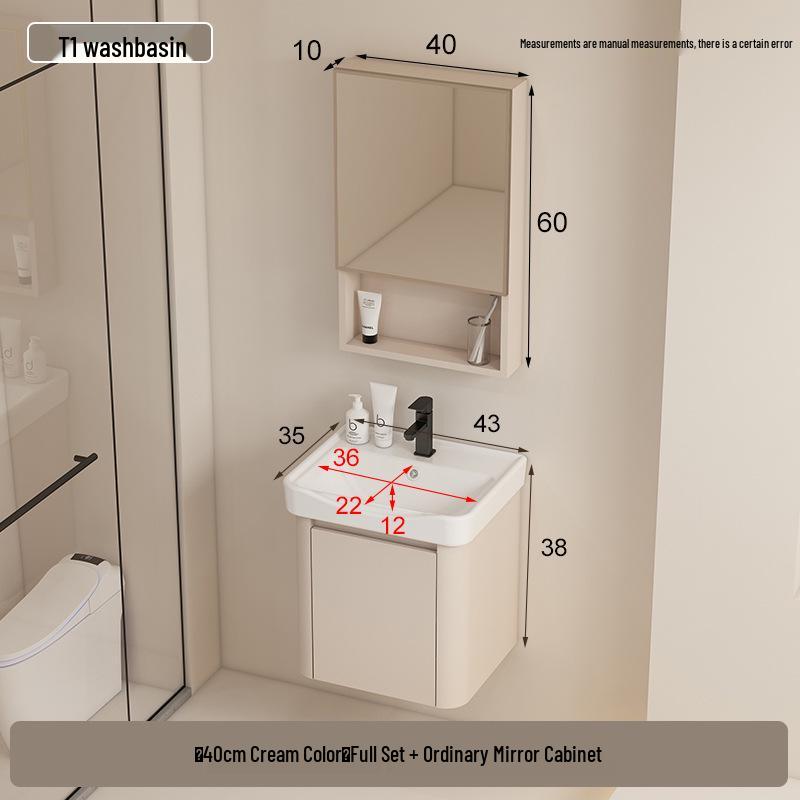 Rounded Corner Bathroom Vanity with Integrated Basin and Aluminum Cabinet