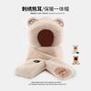 2025 Bear Plush Hat Scarf Integrated Women's Season Cute Northeast Warm Gloves Three-piece Set