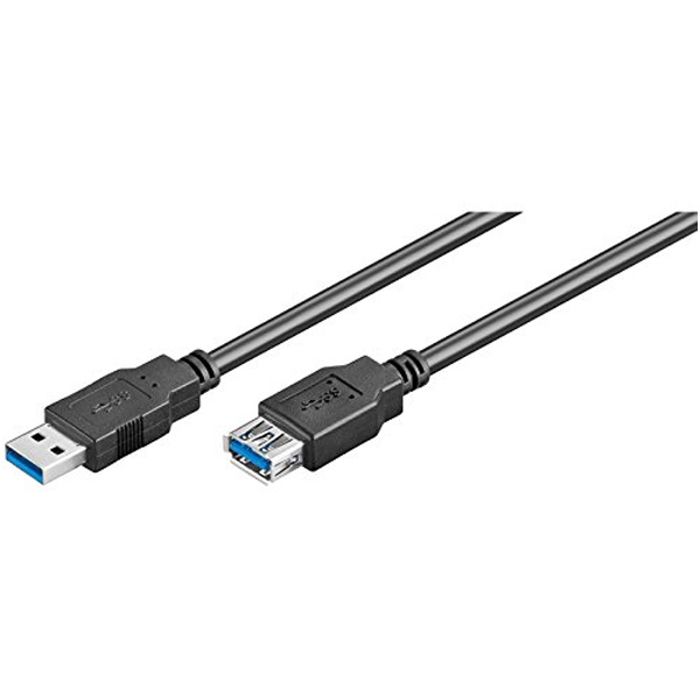 Câble Ewent Ec1007 Usb 3.0 Type A Mâle > Type A Femelle 1M Noir