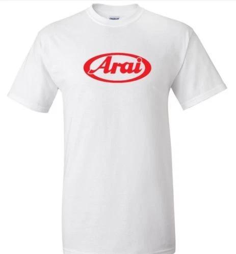 Arai Racing Helmet Red Logo T-Shirt Cotton Short Sleeve White Tee Shirt S-5XL XL