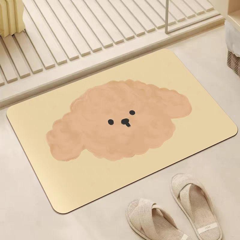 

Puppy cartoon diatom mud floor mat bathroom living room door non-slip mat bathroom door door floor mat 40X60cm 15.7X23.6in