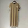 Short-sleeved T-shirt Skirt, Summer Mid-length Knee-length Dress, Slimming Over-the-knee Dress