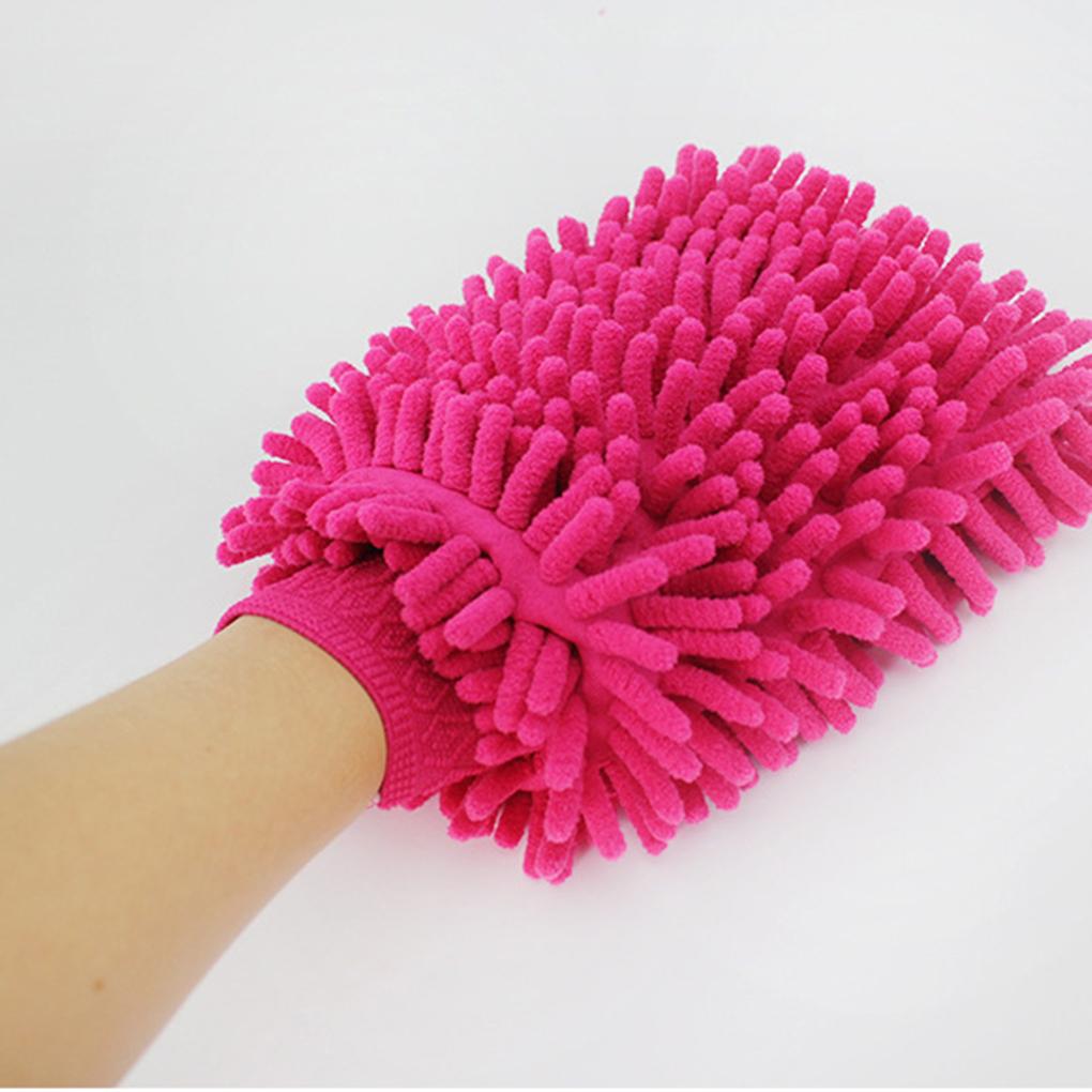 Color Random Mitt Chenille Car Window Washing Home Cleaning Cloth Duster Towel Gloves Wash Tool