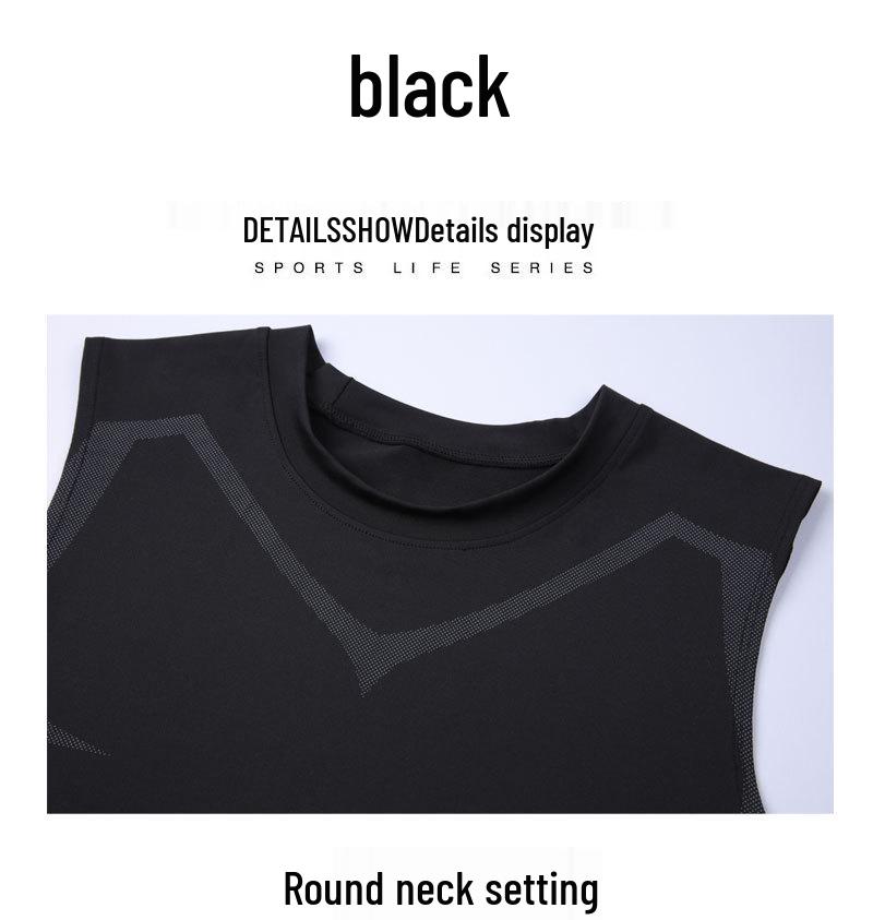Men's Quick-Dry Fitness Sleeveless Set: Tight-Fit Wide-Shoulder Running & Basketball Training Vest & Shorts.