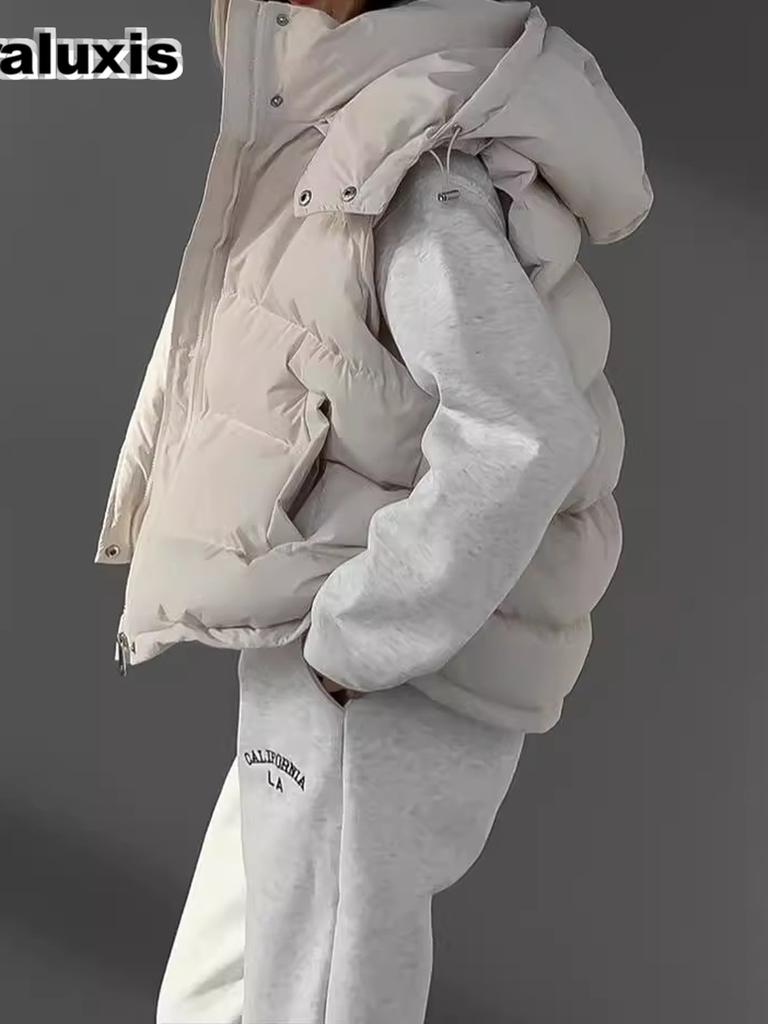 Wind Autumn Winter New Fashion Trendy Little Pepper Street Knockout Thick Warm Vest Sleeveless Cotton Coat Jacket