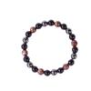 Festive Gifts Black Onyx Hematite Red Gold Flake Glass Beaded Bracelet Minimalist Fashion Jewelry For Men Women Daily Wear Gift
