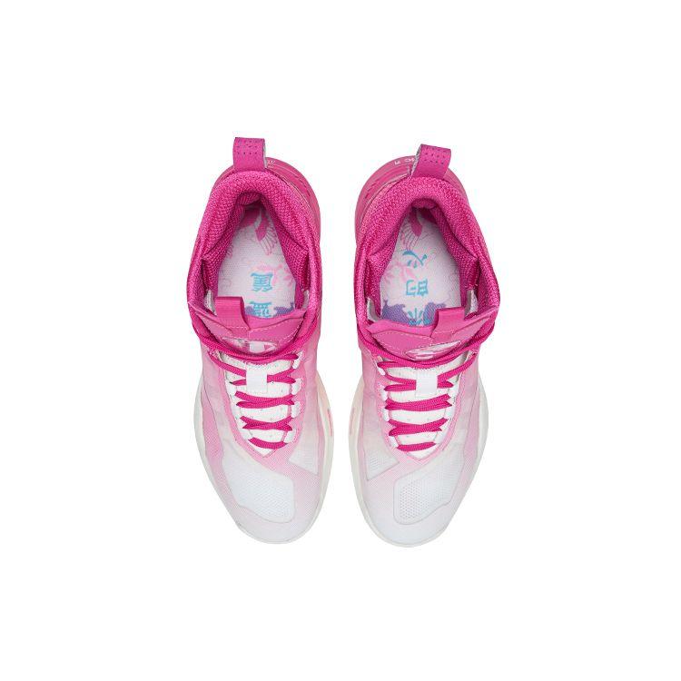 Rigoror Hydrogen 1 Fabric Valentines Day Shock Absorption Non-Slip Support Low-Top Basketball Shoes Unisex sneaker White Pink Z121360106-5