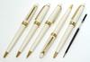 White horizontal snap pen case with Neo ballpoint pen set D-600 (3-pack, white, T23-NK01W-600B-W-3)