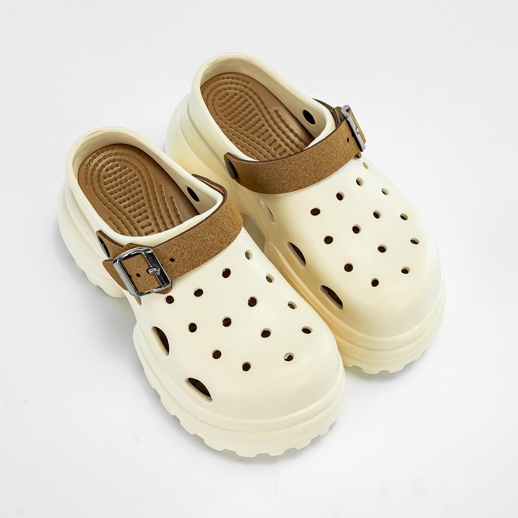 Mode Damen Mode Clogs Indoor Straßen Hausschuhe 10CM Hohe Absätze Sandalen Dicke Sohle Strand Pantoletten Weiblich Freizeit Plateau Schuhe