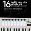 M-VAVE SMK-37 PRO 37 keys Keyboard 3 Octave Range 16 RGB Backlit Impact Pads Supports Wireless Connection to Multiple System