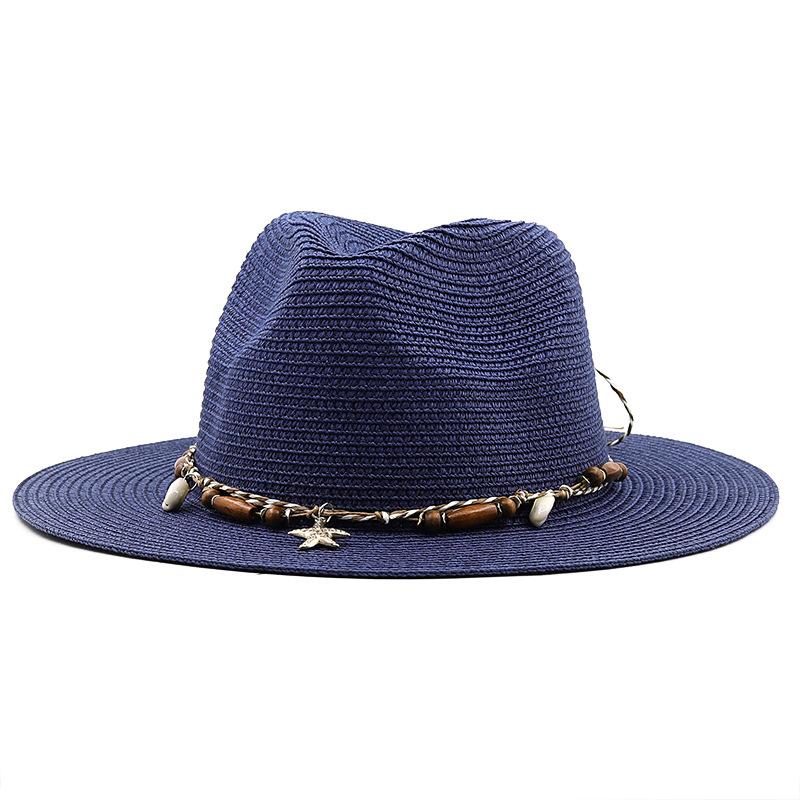 Summer New Fashion Casual Panama Straw Hat Outdoor Beach Visor Women's Sun Hat