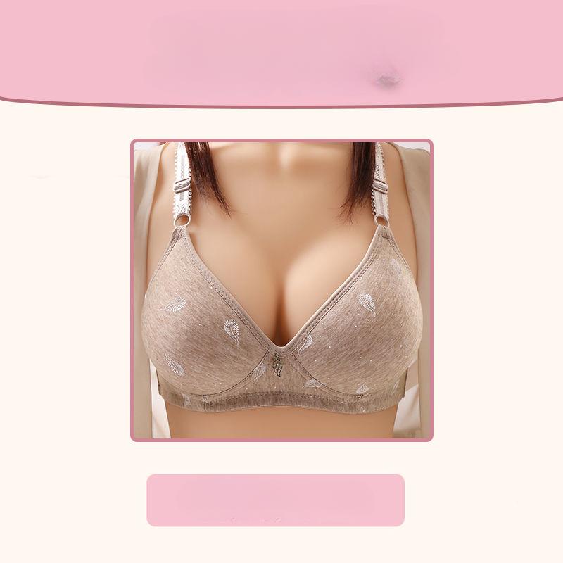 

Бюстгальтер для матери без стали, тонкий хлопковый утягивающий женский комплект нижнего белья, сексуальный и антипровисающий бюстгальтер 38/85C хаки